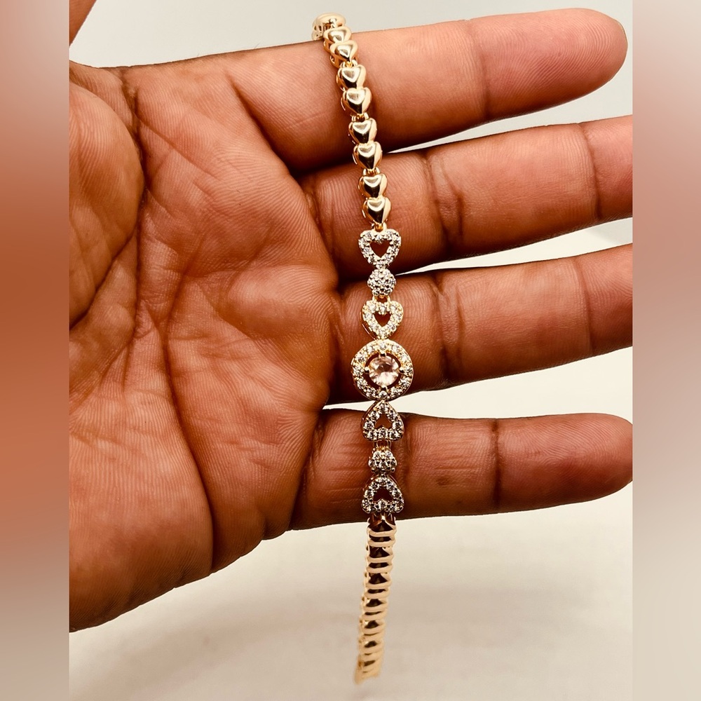 Gold plated bracelet fo women imitation diamond